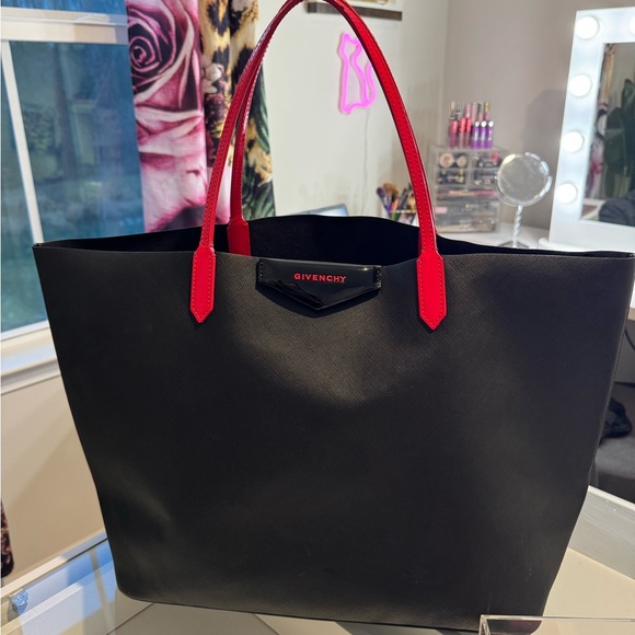 Givenchy Handbags - Givenchy Black Tote with pink Accents
